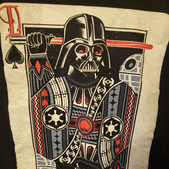 Starwars darthfader playing card Tshirt - Picture 3 of 4